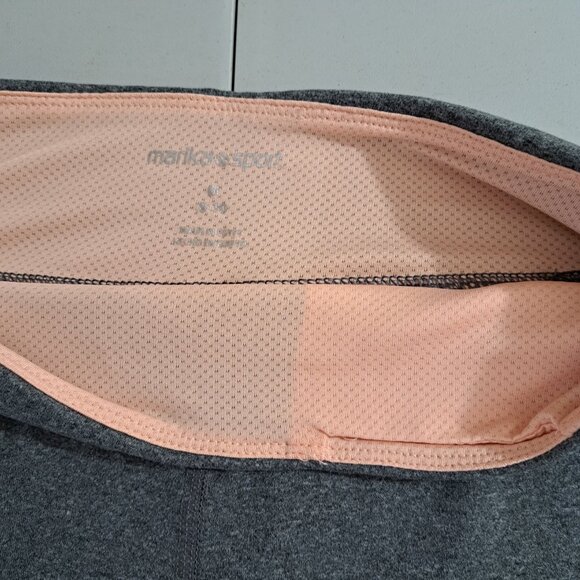 MARIKA SPORT WOMEN'S MID RISE CAPRI LEGGINGS MEDIUM 8-10, Gray/peach *NEW - Picture 6 of 13